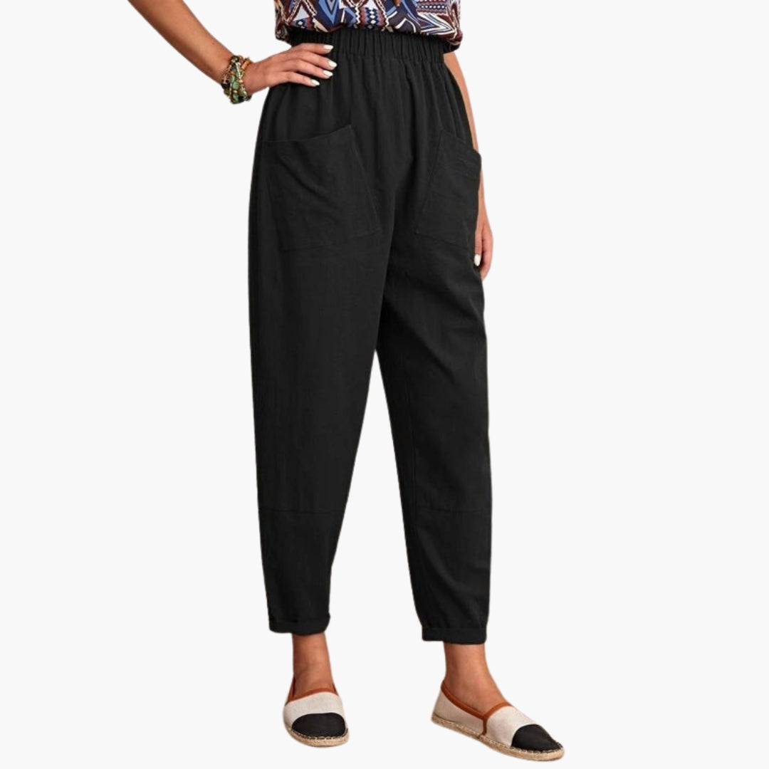 Damesbroek met elastische taille en losse pasvorm