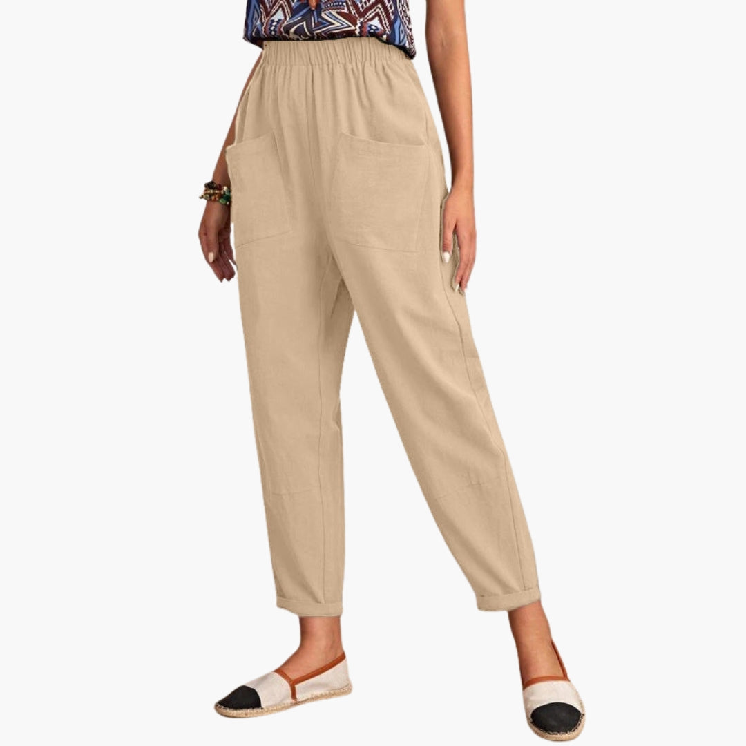Damesbroek met elastische taille en losse pasvorm