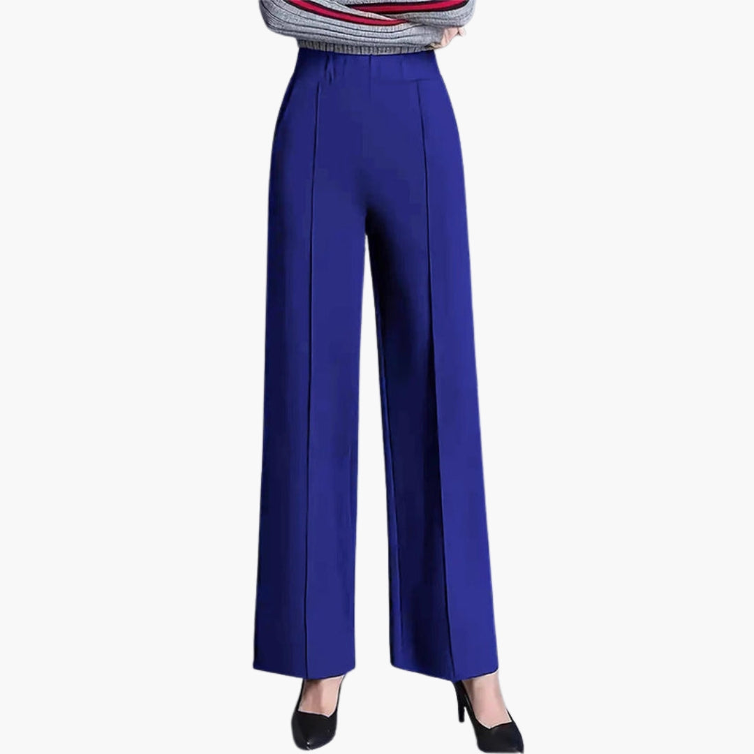 Pantalón Palazzo para mujer de talle alto con pliegues laterales