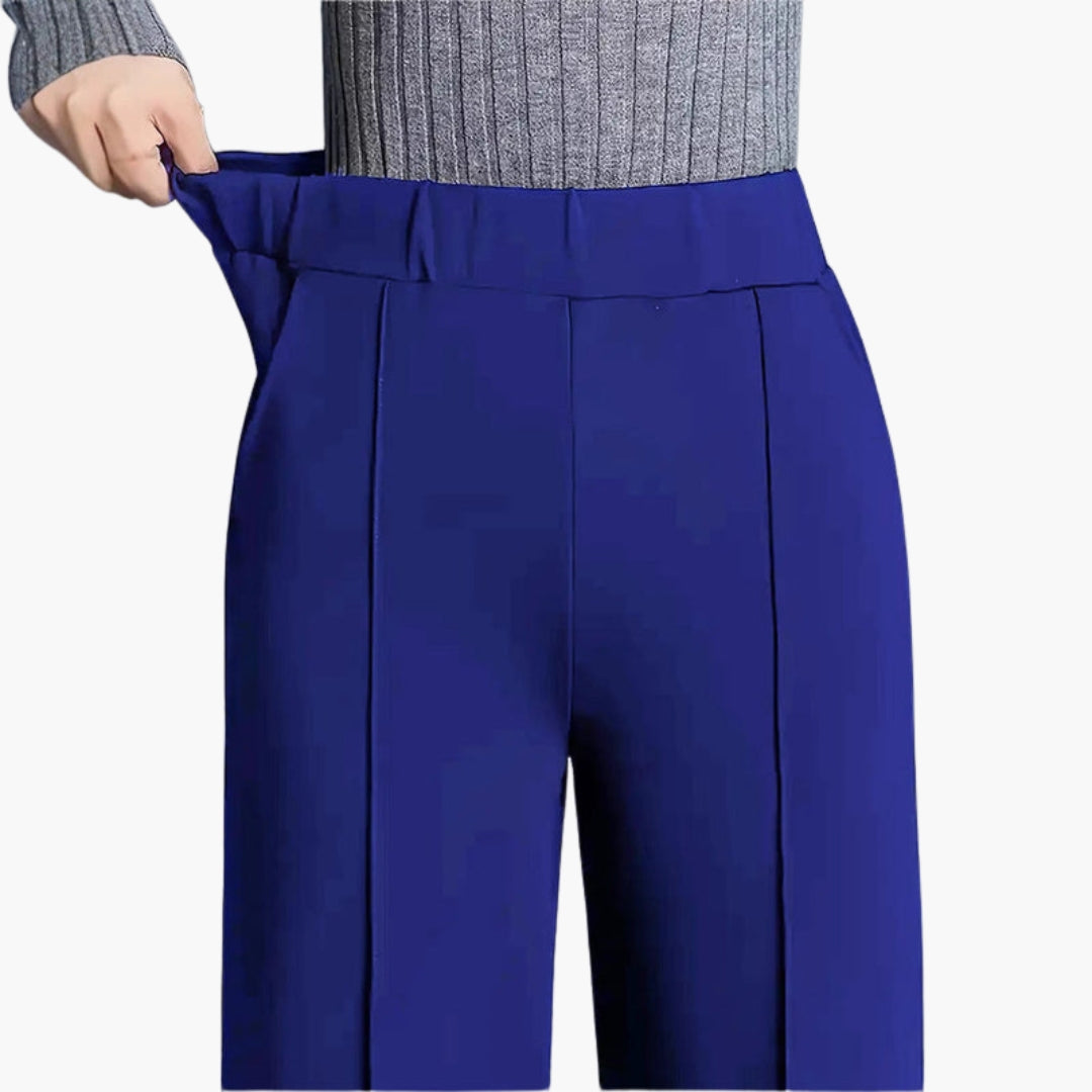 Pantalón Palazzo para mujer de talle alto con pliegues laterales