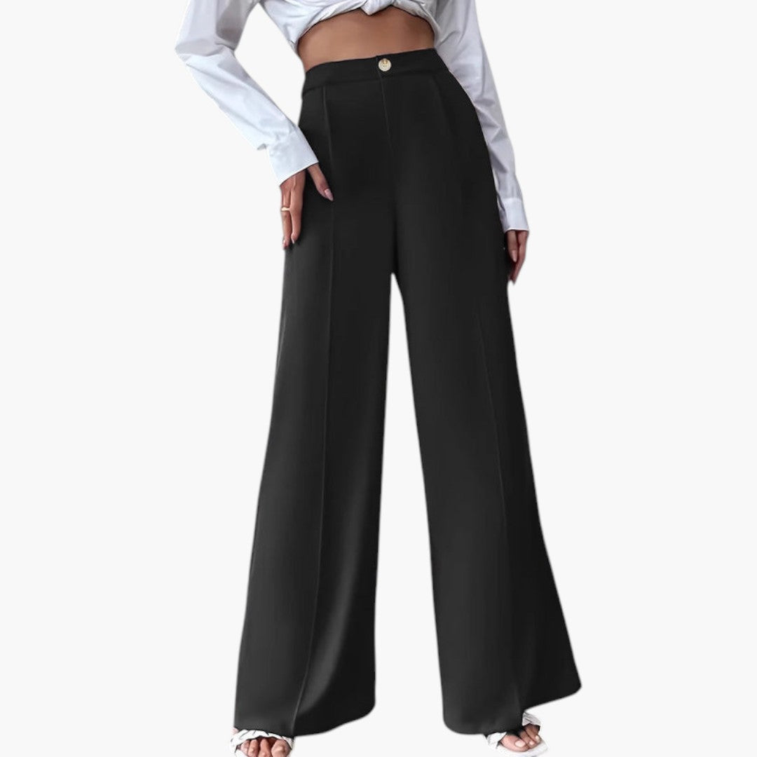 Palazzohose Damen Hohe Taille und Weites Bein