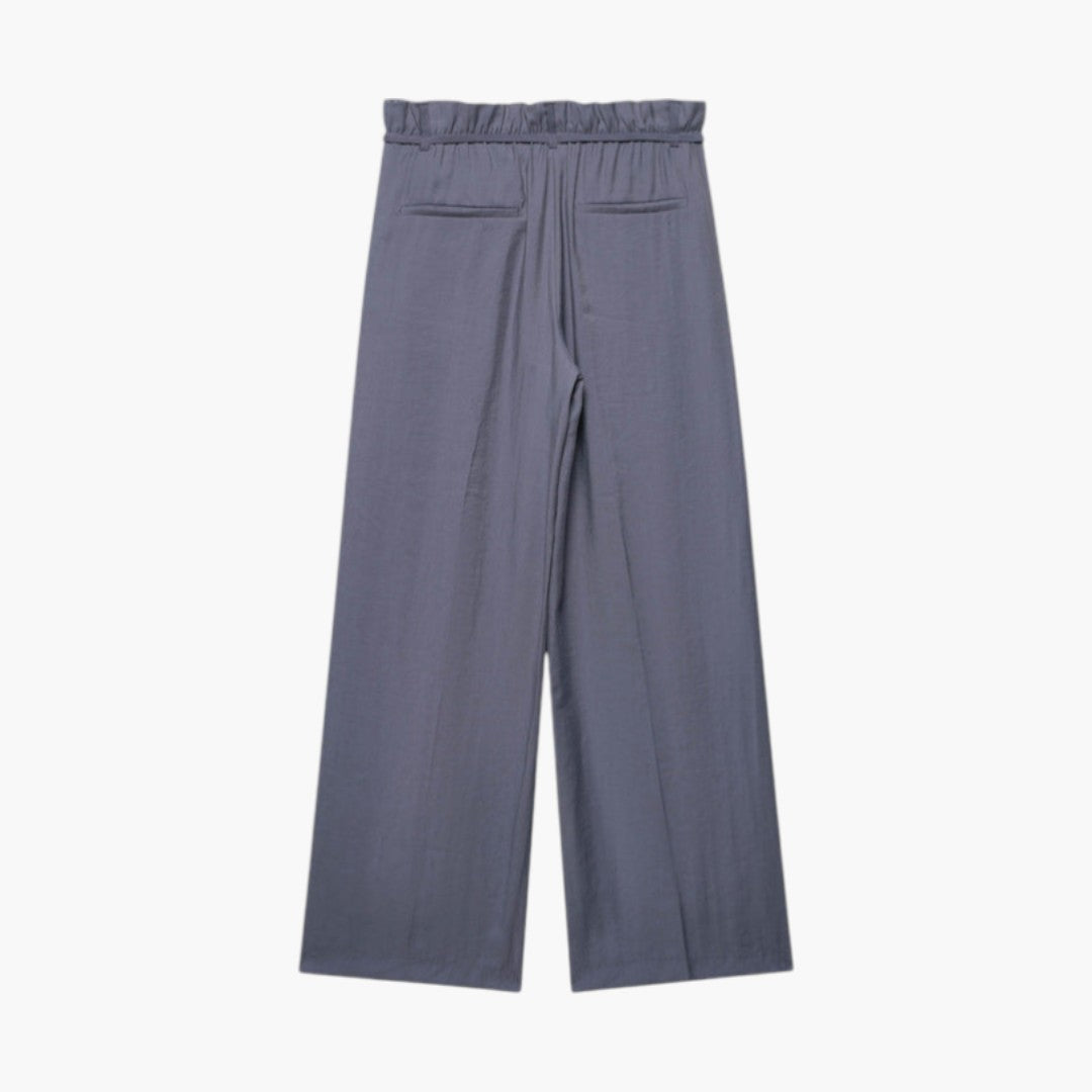 Pantaloni palazzo donna con vita elastica e gamba larga