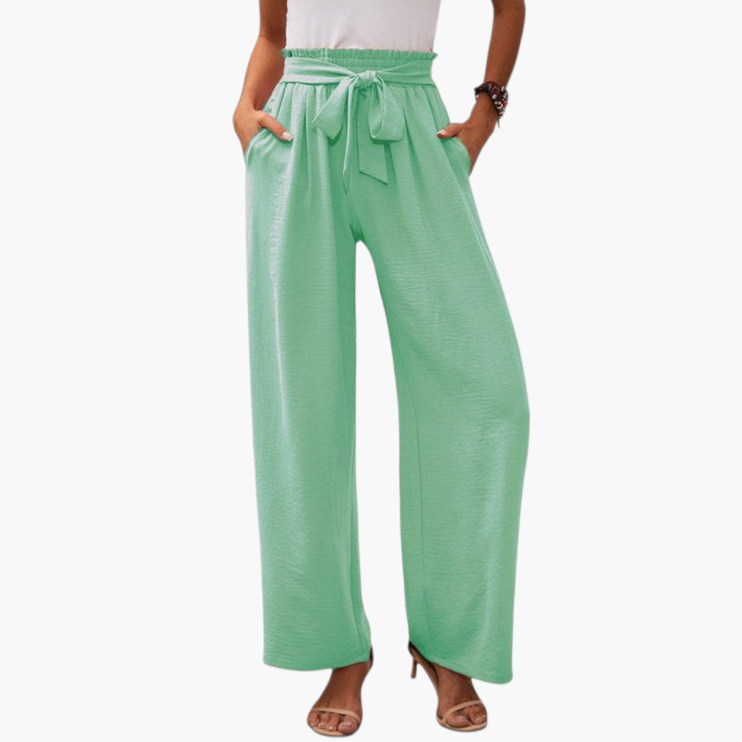 Pantaloni Palazzo Donna con Cintura da Annodare