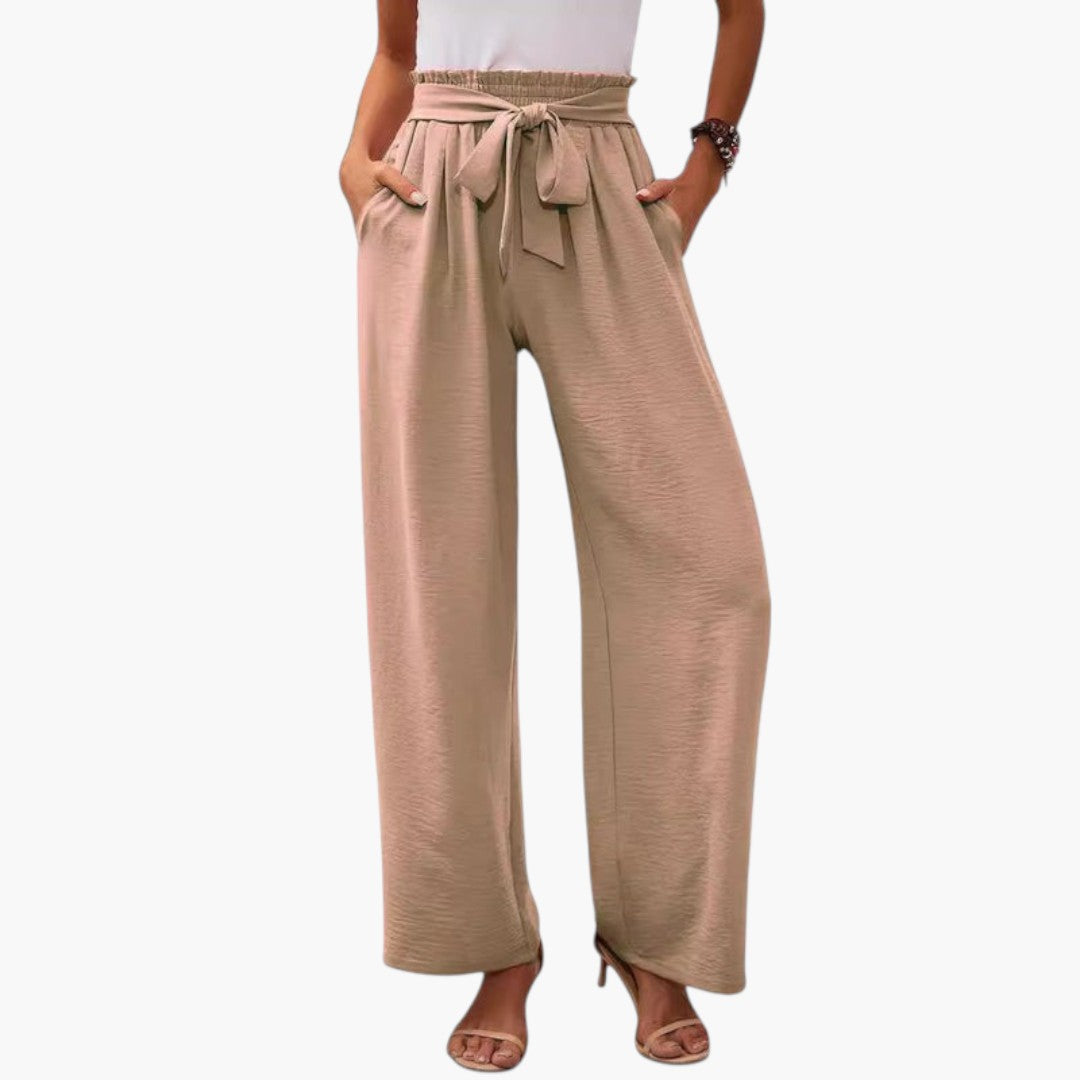 Pantaloni Palazzo Donna con Cintura da Annodare