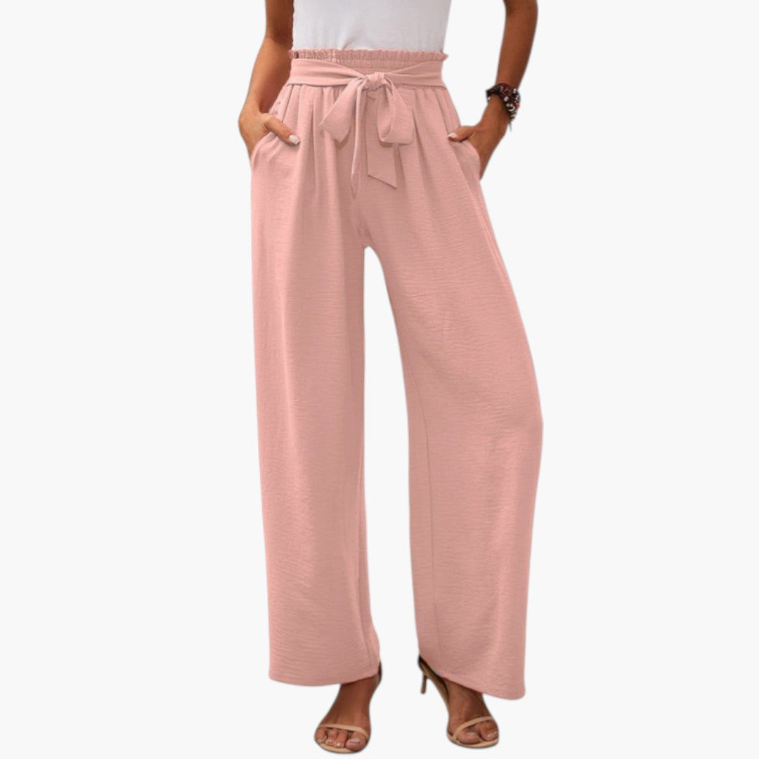 Pantaloni Palazzo Donna con Cintura da Annodare