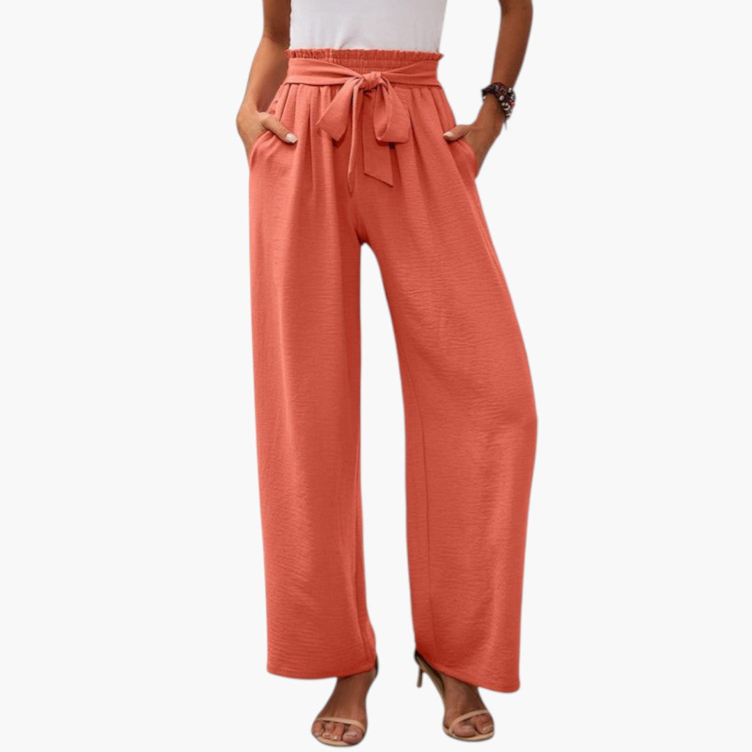 Pantaloni Palazzo Donna con Cintura da Annodare