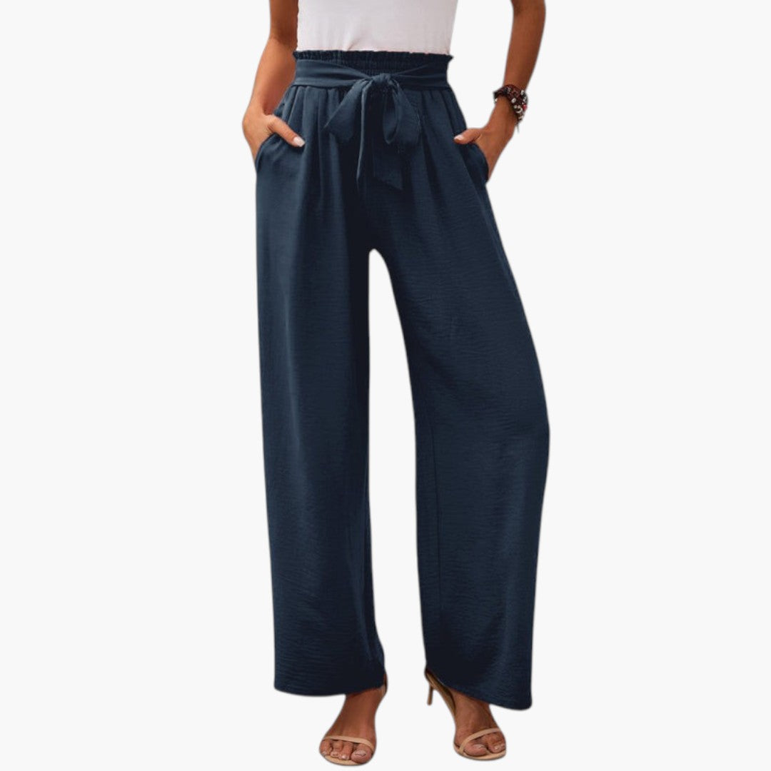 Pantaloni Palazzo Donna con Cintura da Annodare