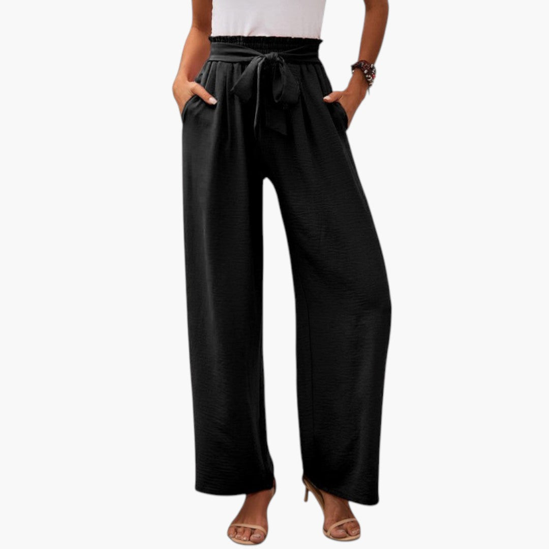 Pantaloni Palazzo Donna con Cintura da Annodare