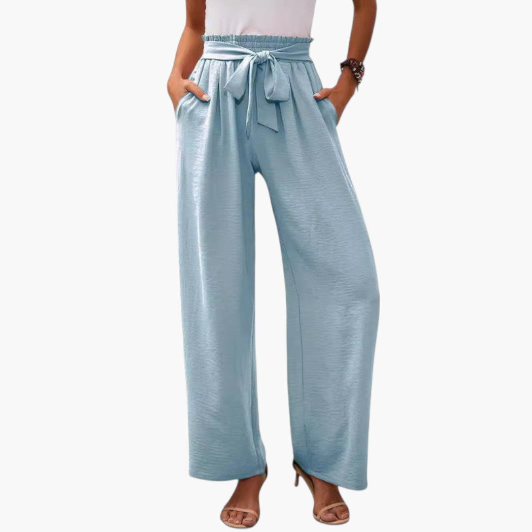 Pantaloni Palazzo Donna con Cintura da Annodare