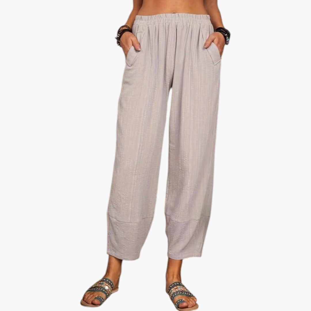 Pantaloni Palazzo Donna con Gamba Larga e Tasche Laterali