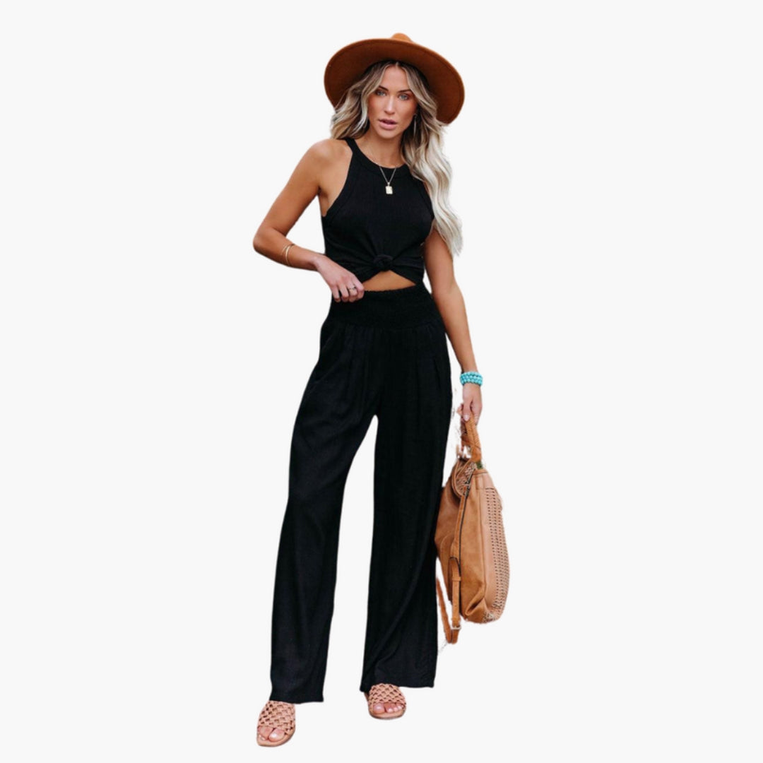 Pantalon Palazzo Femme avec Jambes Larges