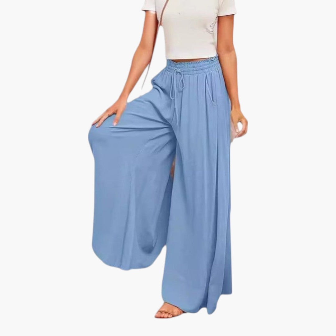 Calças Palazzo Femininas com Bolsos Laterais