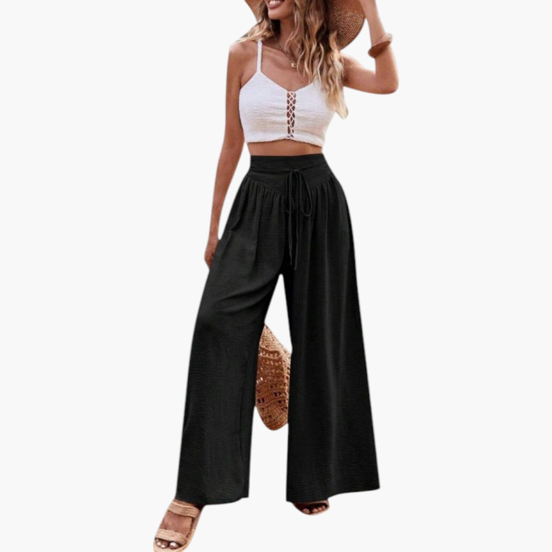Palazzo-Hose für Damen mit hoher Taille
