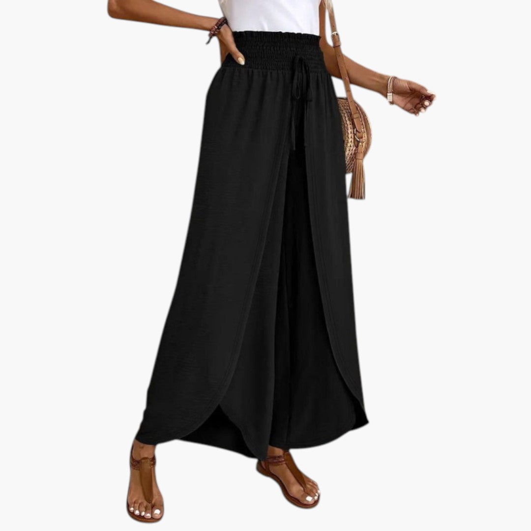 Pantalon Palazzo Femme avec Taille à Cordon