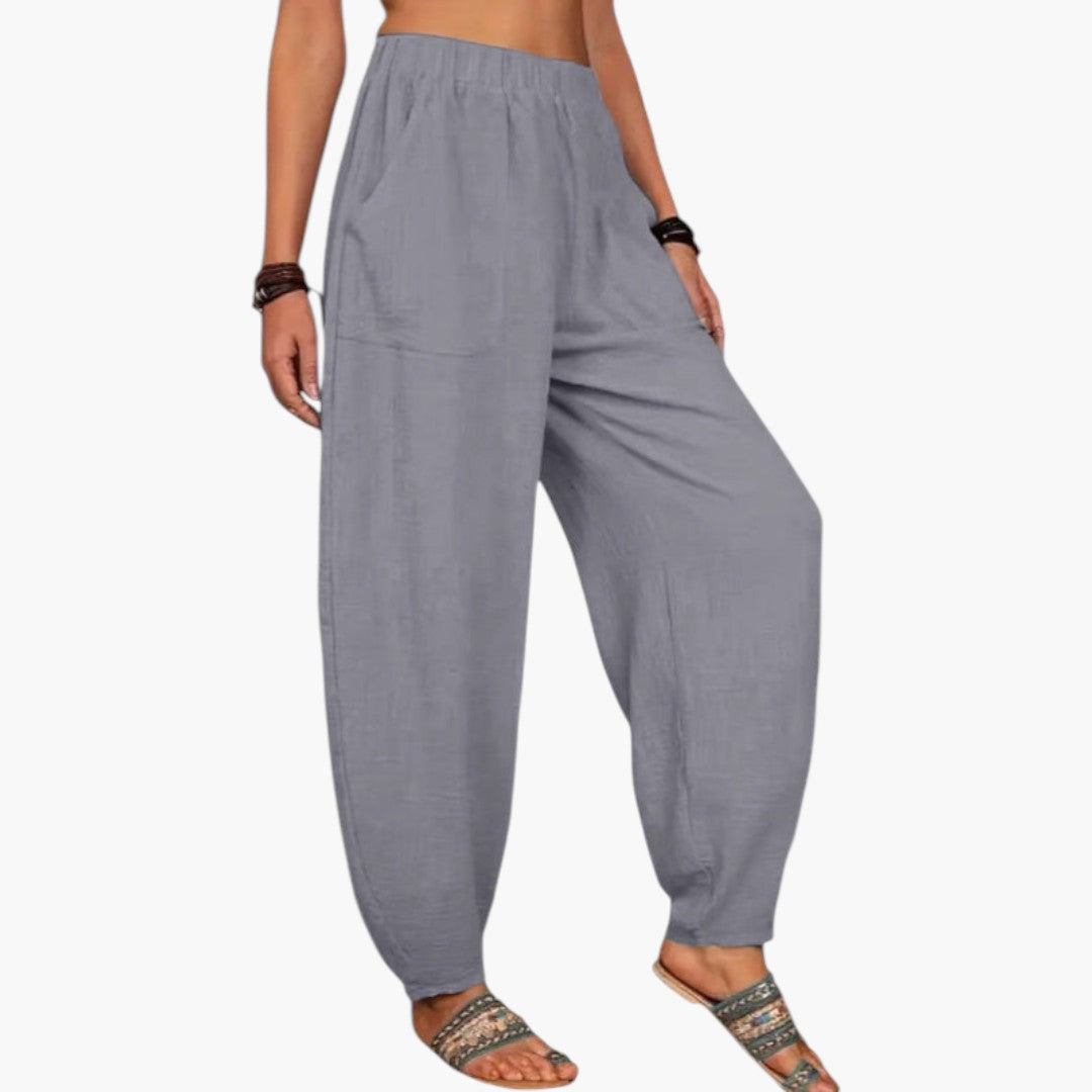 Palazzo-Hose für Damen mit Seitentaschen
