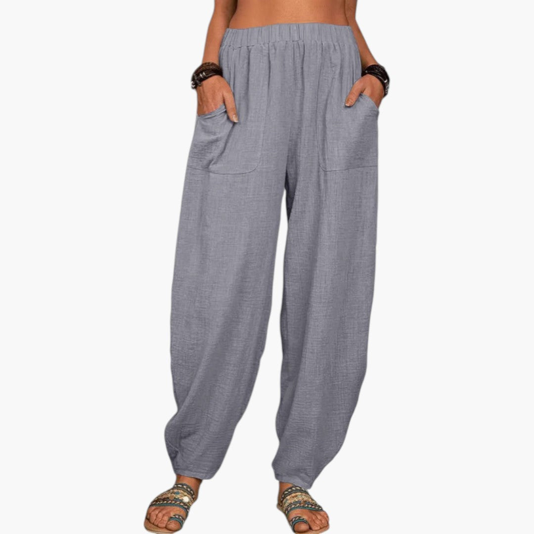 Palazzo-Hose für Damen mit Seitentaschen