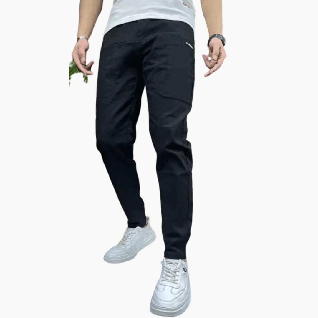 Pantalon cargo homme à taille élastique et multiples poches
