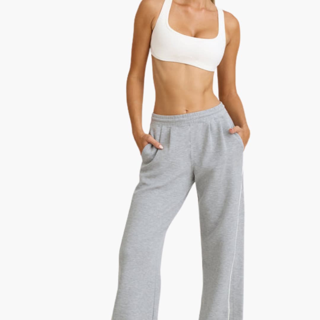 Pantalon femme à jambes larges avec poches latérales
