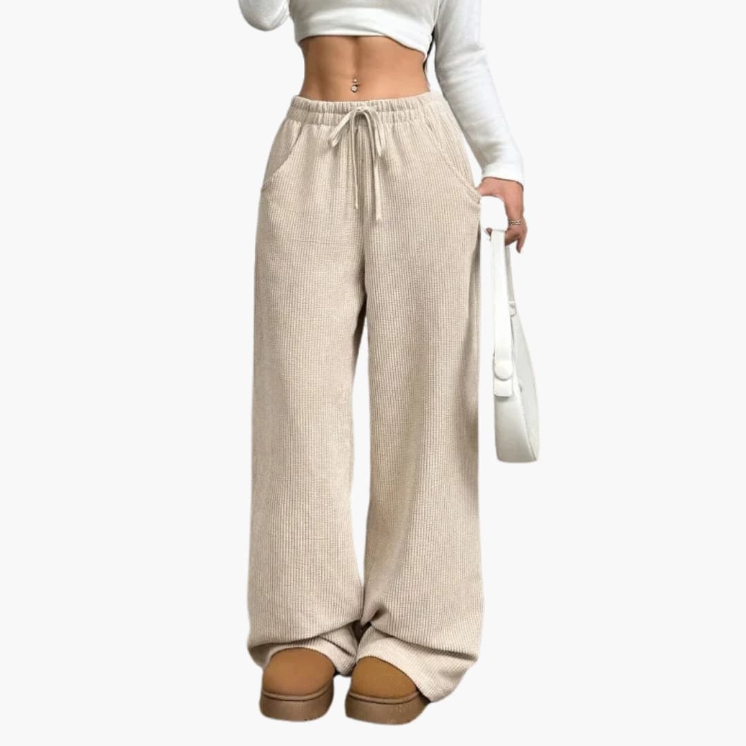 Cordhosen mit hoher Taille für Damen, lässiger Schnitt