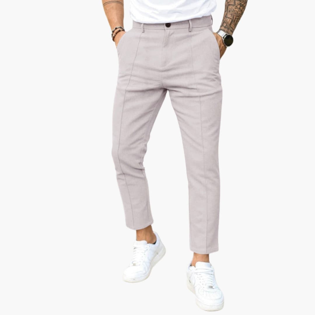 Herrebukser slim fit afslappet ved anklen med forreste søm