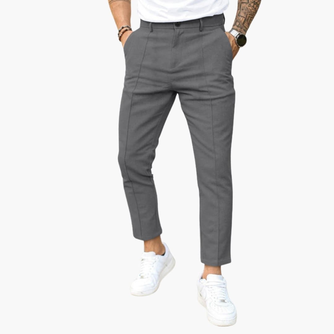 Herrebukser slim fit afslappet ved anklen med forreste søm