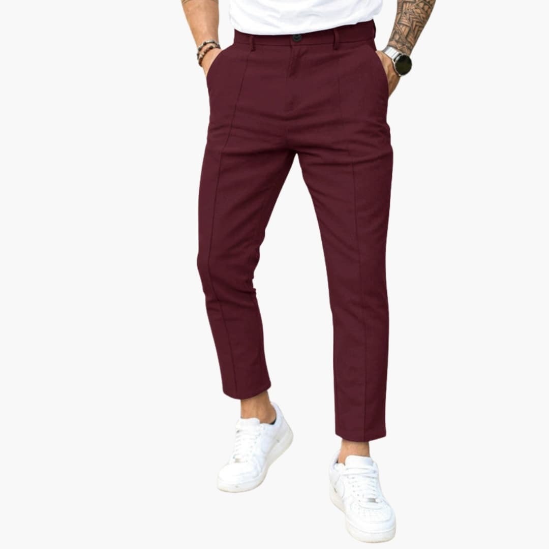 Herrebukser slim fit afslappet ved anklen med forreste søm