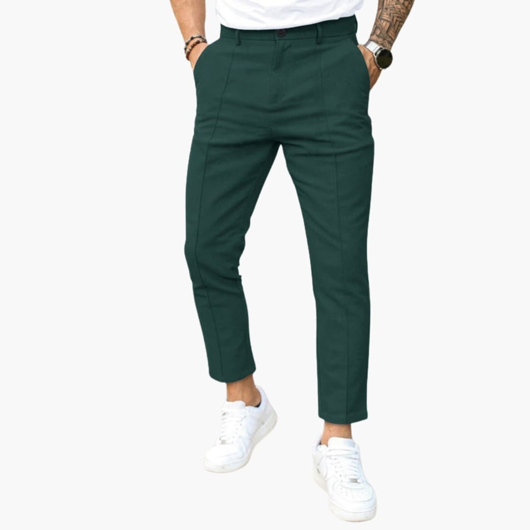 Herrebukser slim fit afslappet ved anklen med forreste søm