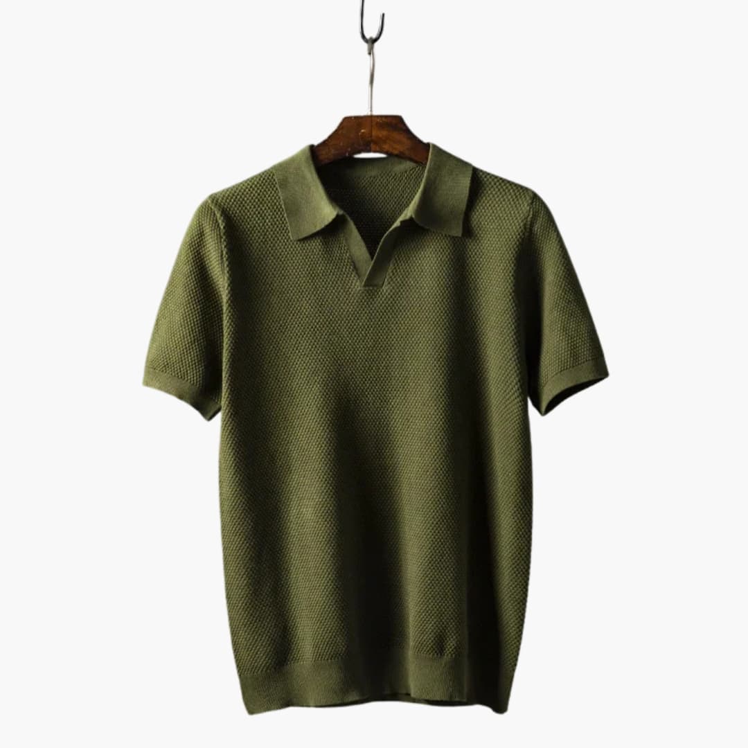 Polo Homme à Col Boutonné et Manches Courtes