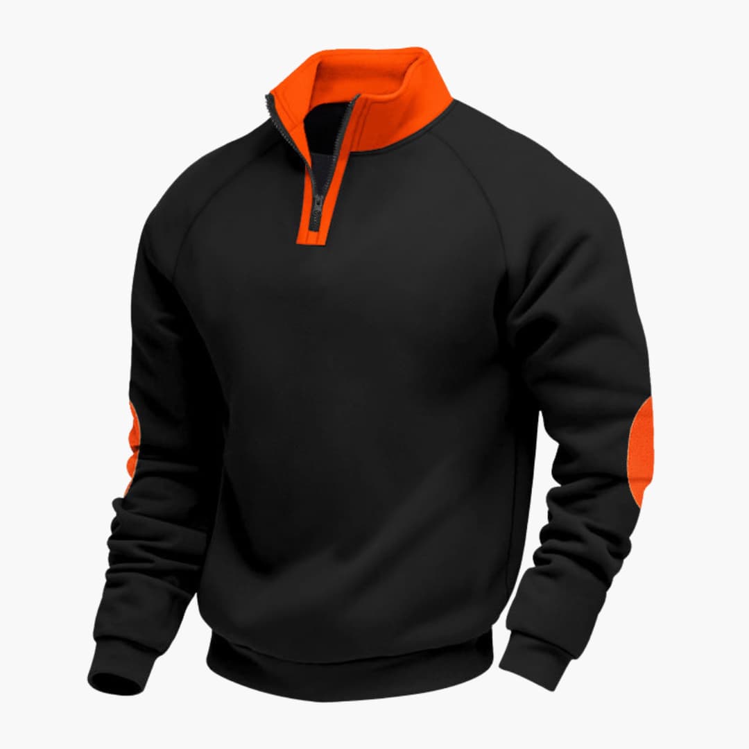 Sportpullover für Herren mit Stehkragen und Reißverschluss