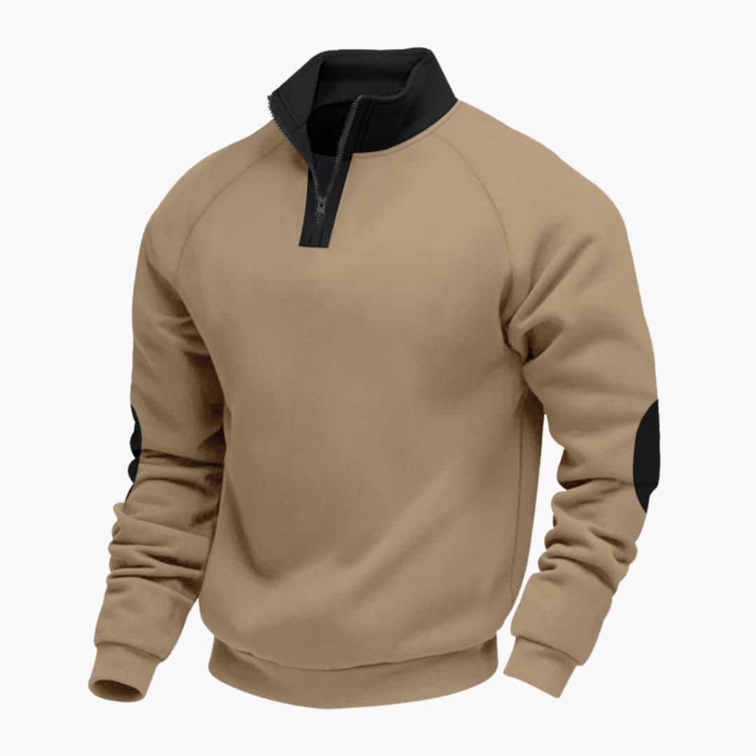 Sportpullover für Herren mit Stehkragen und Reißverschluss