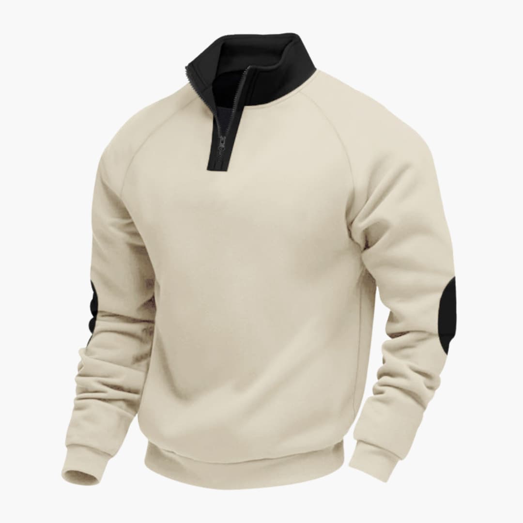 Sportpullover für Herren mit Stehkragen und Reißverschluss