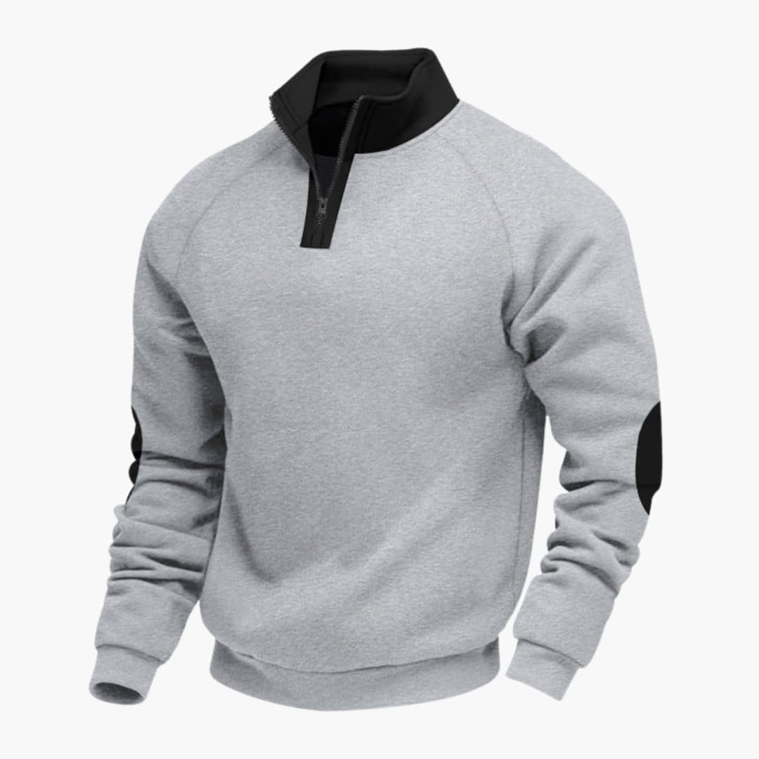 Sportpullover für Herren mit Stehkragen und Reißverschluss