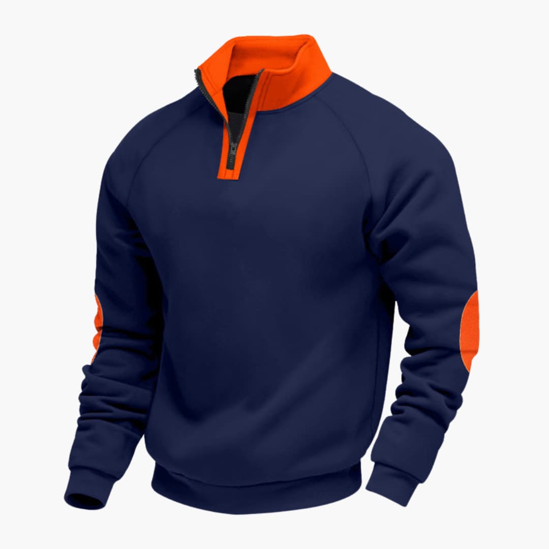 Sportpullover für Herren mit Stehkragen und Reißverschluss