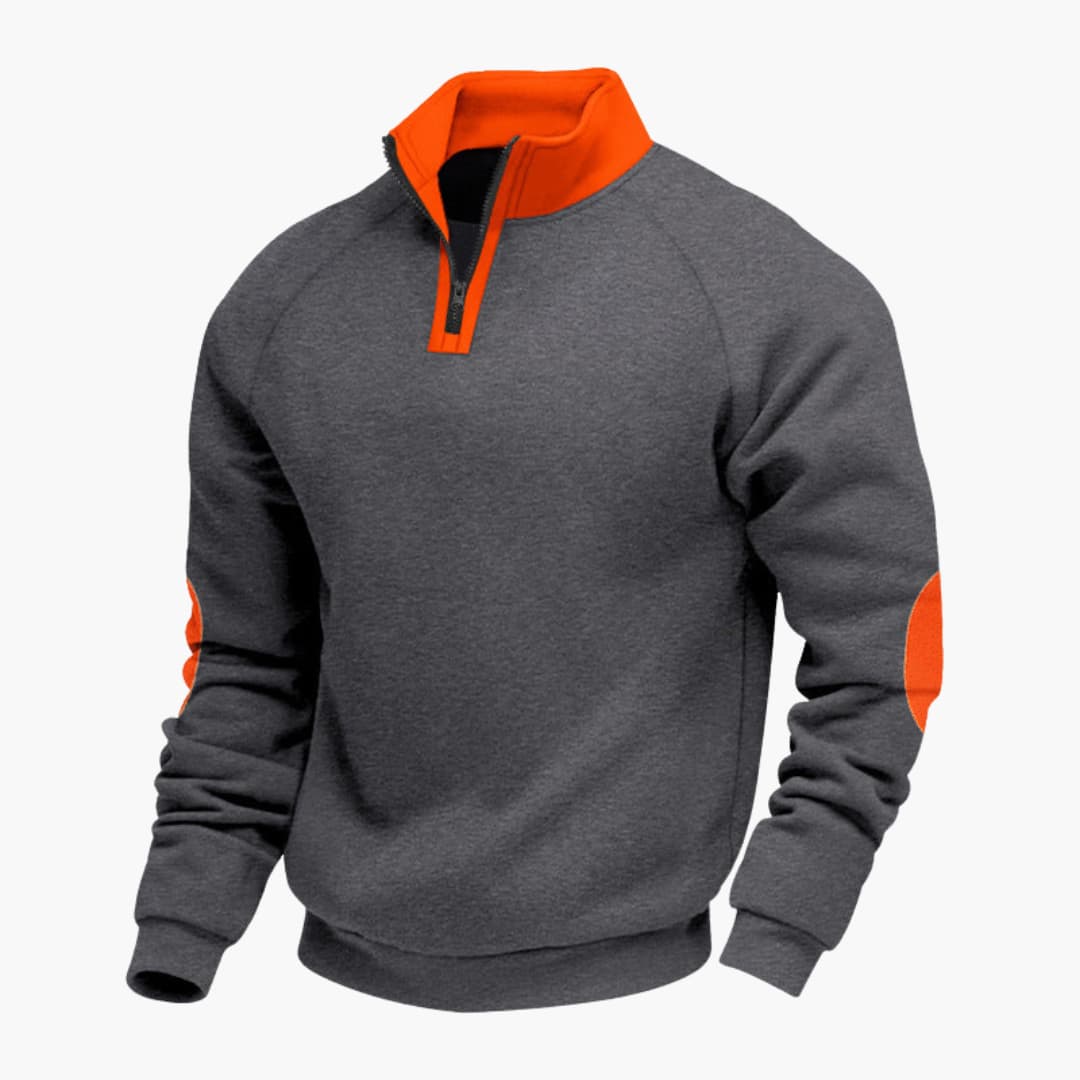 Sportpullover für Herren mit Stehkragen und Reißverschluss