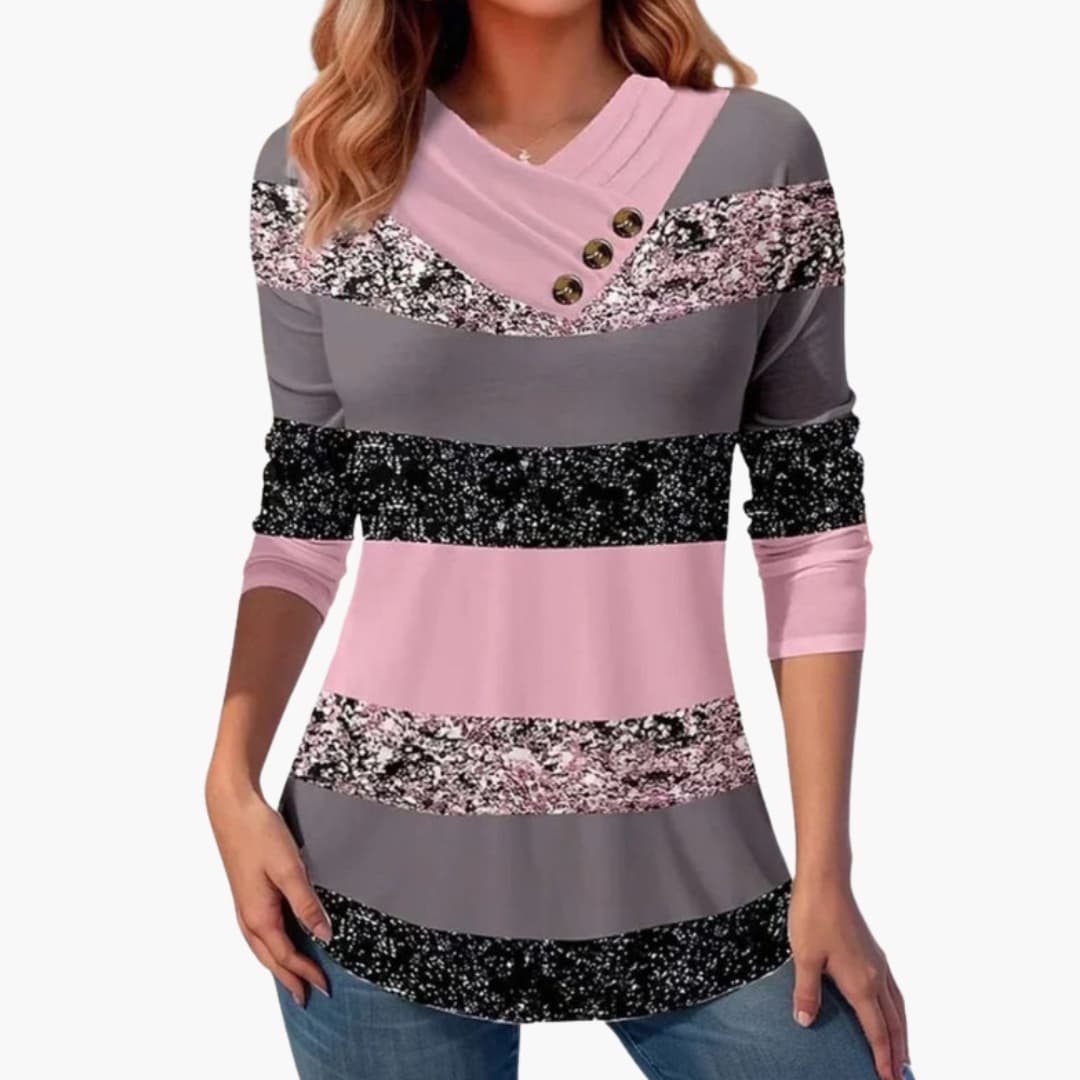 Damenpullover mit V-Ausschnitt aus feinem Strick mit elegantem Fall
