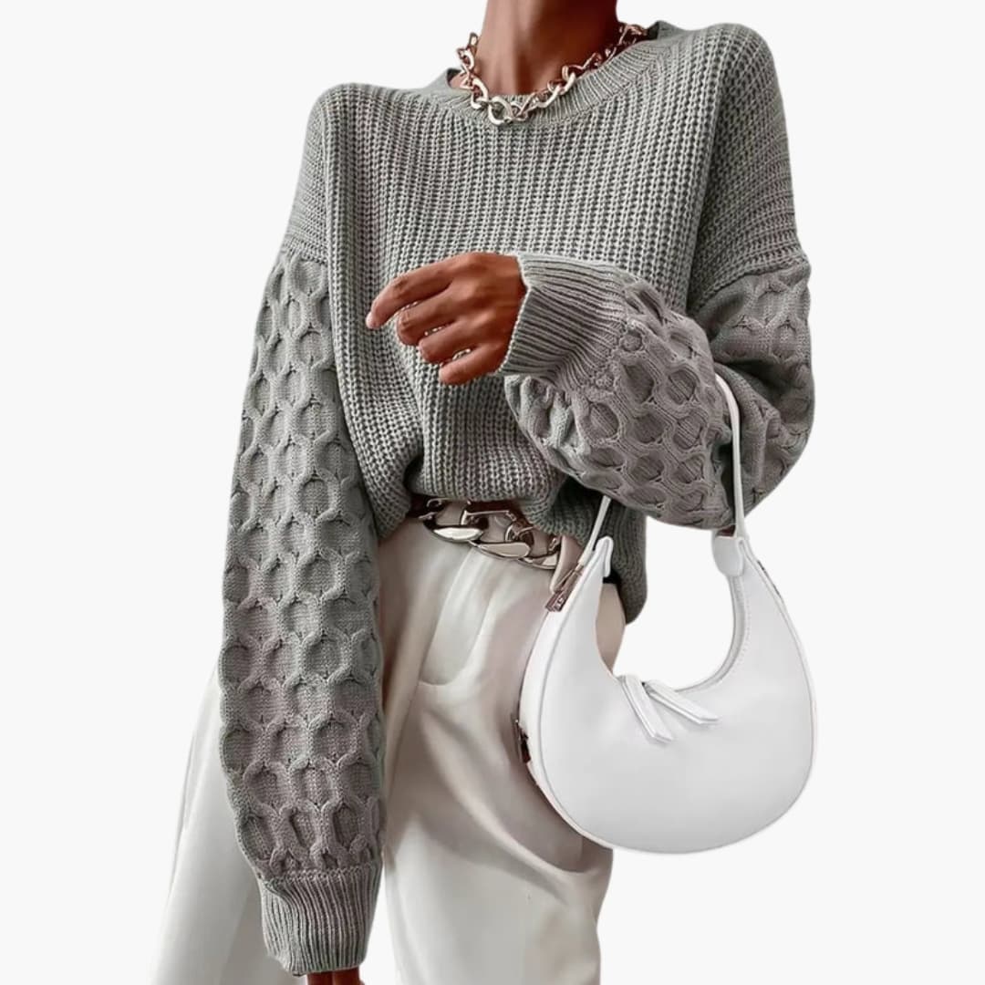 Damenpullover aus Strick für den Herbst mit definierter Textur