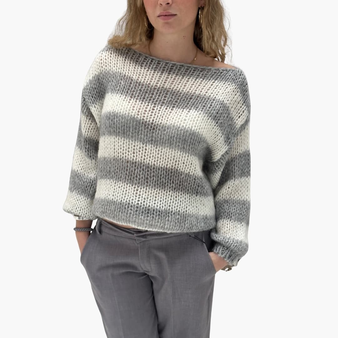 Pull femme oversize à rayures