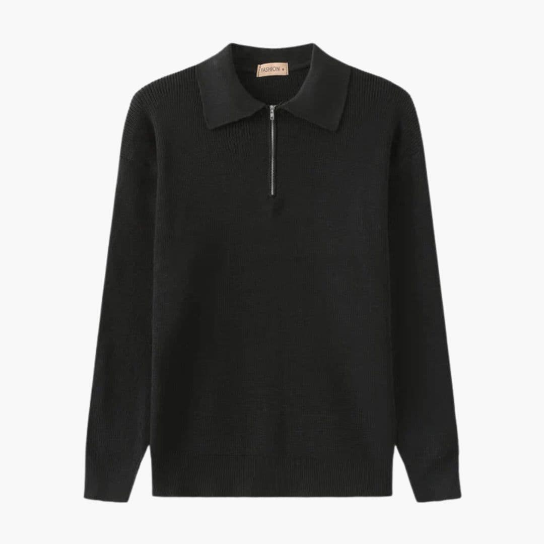 Pull homme à col mi hauteur zippé et manches longues