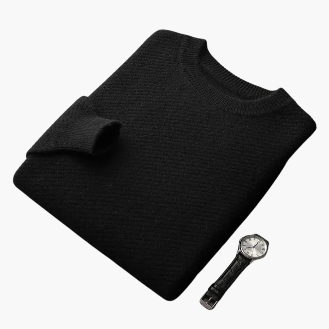Camisola de gola alta de malha para homem com mangas compridas