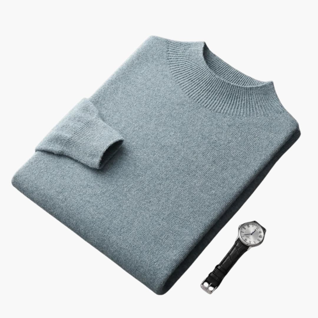 Pull homme en maille à manches longues et coupe droite