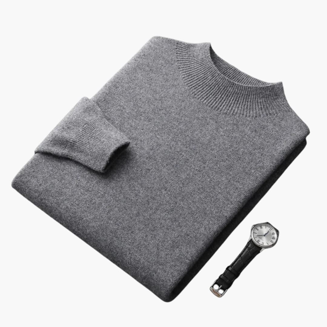 Pull homme en maille à manches longues et coupe droite