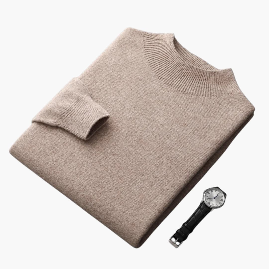 Pull homme en maille à manches longues et coupe droite