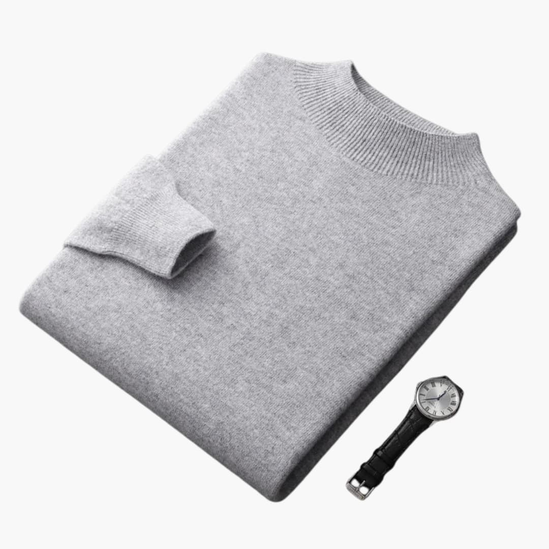 Pull homme en maille à manches longues et coupe droite