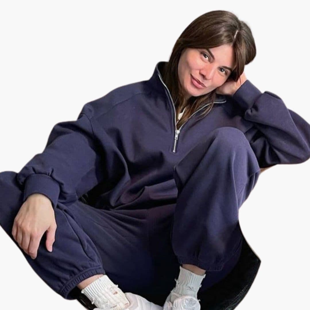 Damen-Fleece-Pullover mit Stehkragen und Reißverschluss