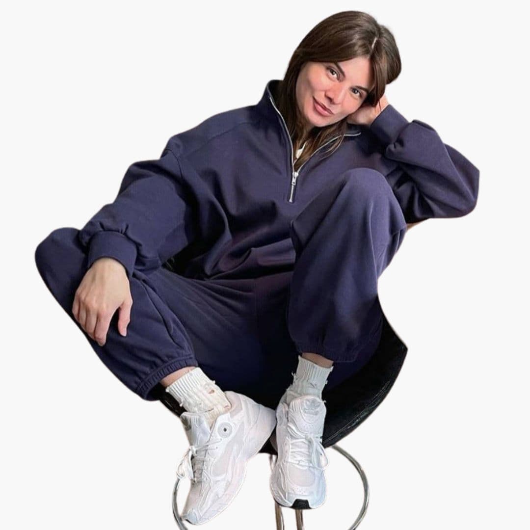 Damen-Fleece-Pullover mit Stehkragen und Reißverschluss