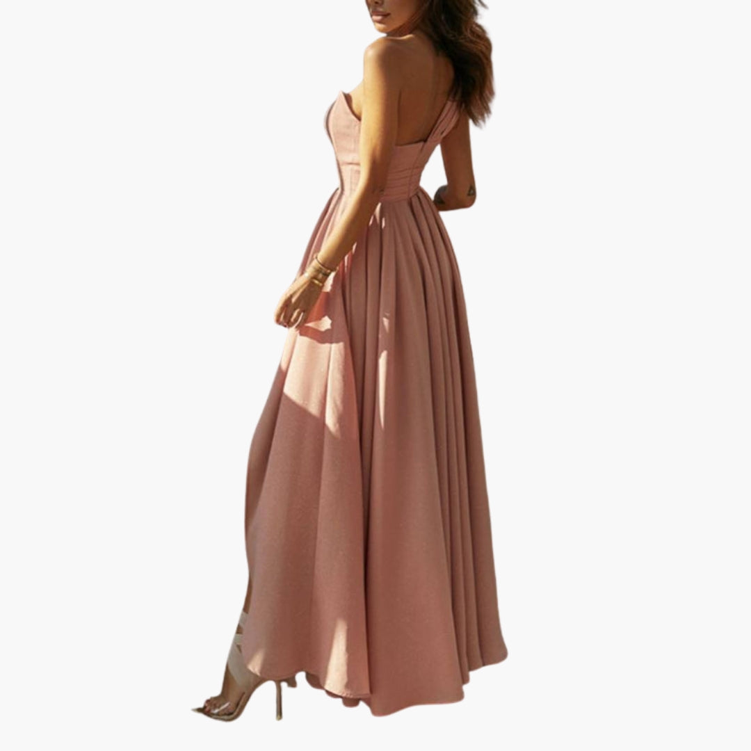 Cocktailkleid für Damen mit hohem Bund und plissiertem Rock