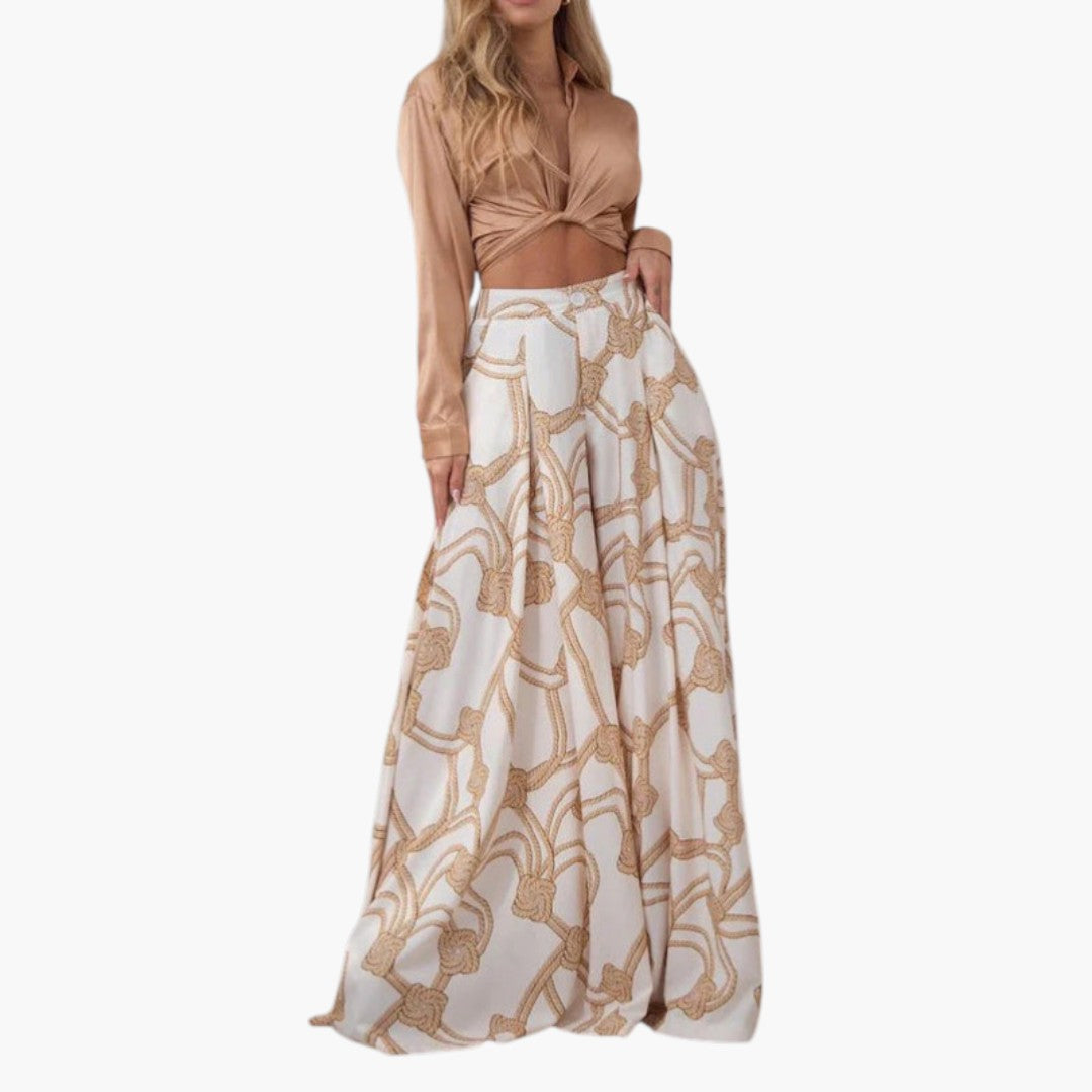 Robe Maxi Femme avec Haut Court Manches Longues