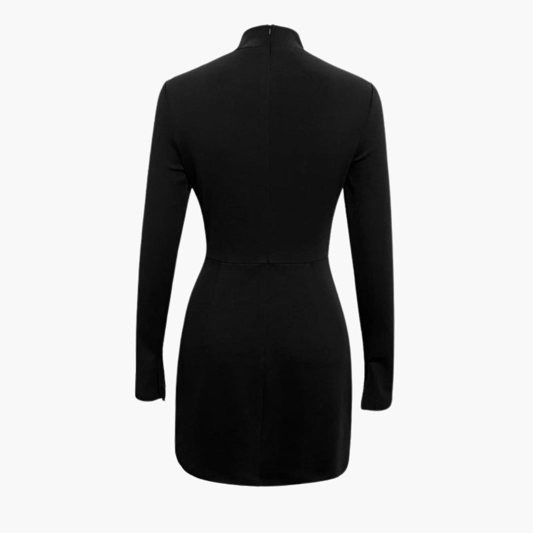 Women's Short Dress with Fitted Cut and Loose Sleeves