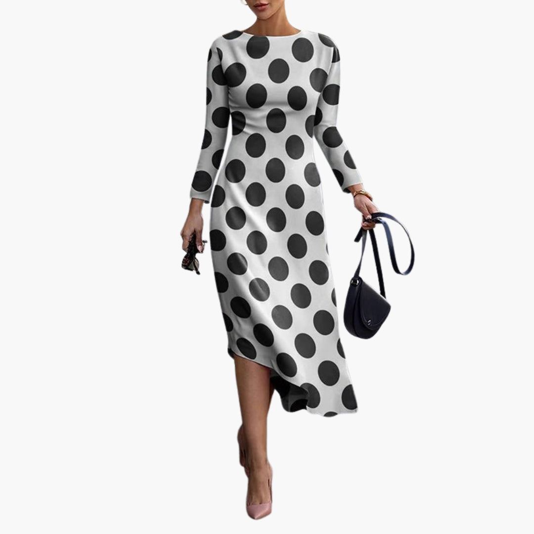 Damenlangarmkleid mit Allover-Print