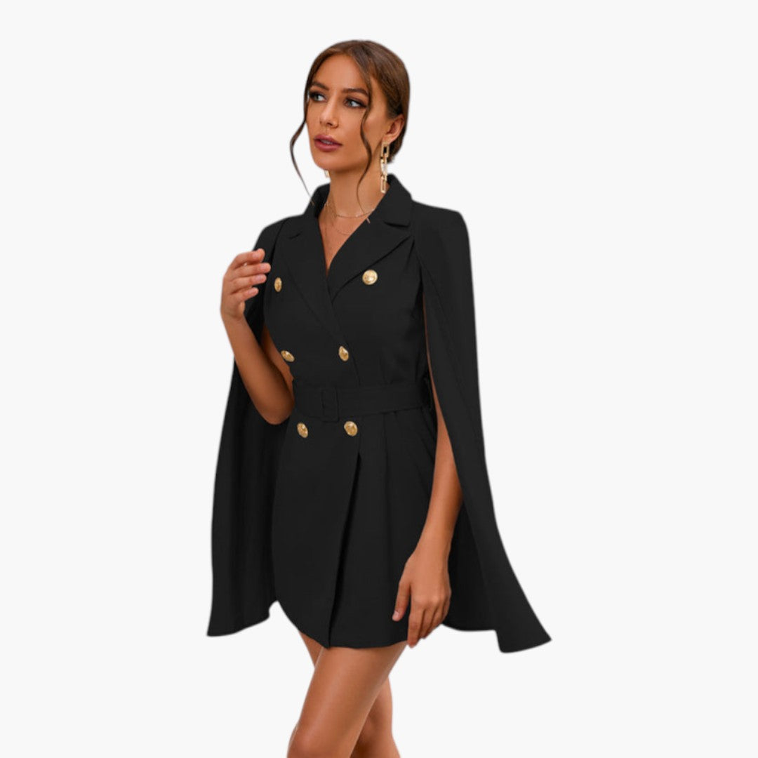 Robe blazer femme mini avec cape et ceinture